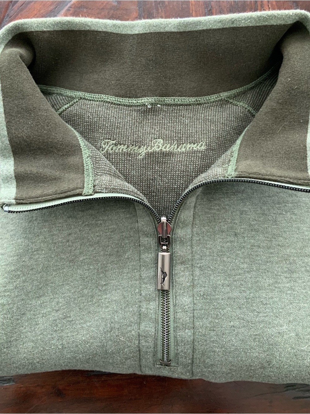 Tommy Bahama Men's Green Half-Zip Sweater